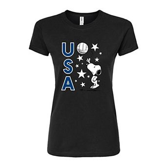 Juniors' Peanuts Snoopy USA Volleyball Graphic Tee