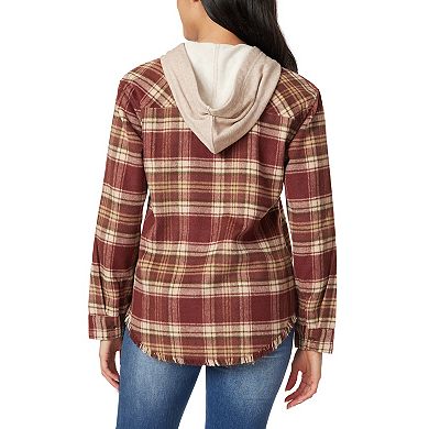 Juniors' WallFlower Flannel Hooded Shacket