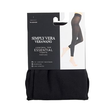 Women's Simply Vera Vera Wang Opaque 90D Footless Control Top Tights