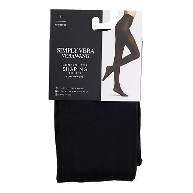 Women's Simply Vera Vera Wang Semi Opaque 40D High Waist Control Top Tights