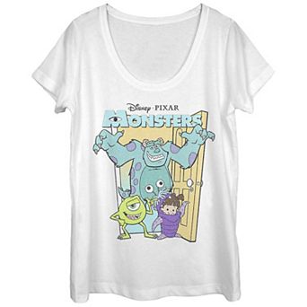 Disney / Pixar Monsters Inc. Juniors Mike Sully Boo Group Scoop Neck Tee