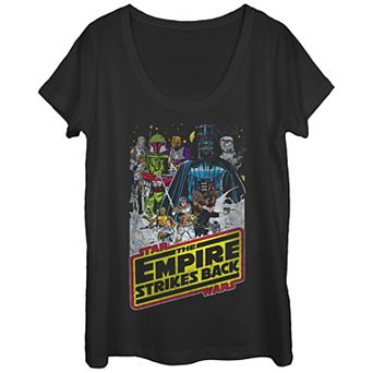 Juniors' Star Wars The Empire Strikes Back Characters Cartoon Style Scoop Neck Tee