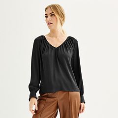 Women's LC Lauren Conrad Puff Sleeve Sequin Wrap Top