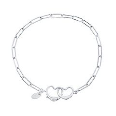 Bloom by Stella Grace Silver Heart Charm Toggle Bracelet