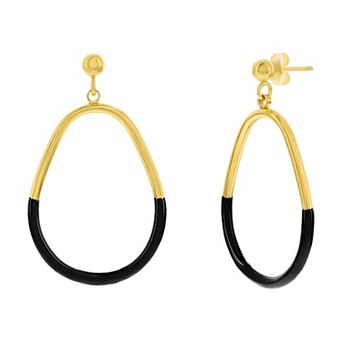 Argento Bella Midnight 2-Toned Enamel Earrings