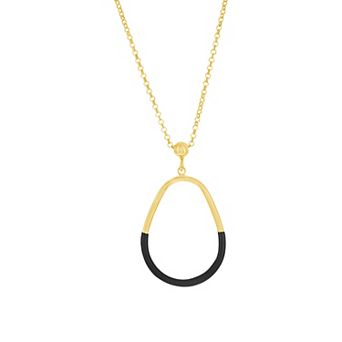 Argento Bella 2-Toned Midnight Enamel Necklace