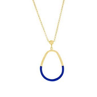 Argento Bella 2-Toned Midnight Enamel Necklace