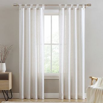 Beatrice Home Fashions Monroe Light Filtering Button Top Set of 2 Window Curtain Panels