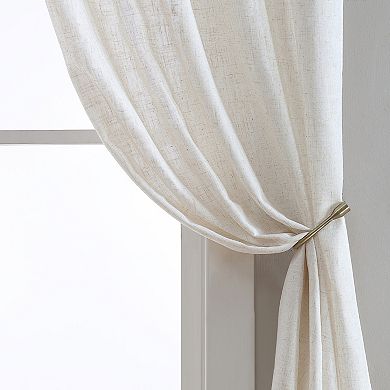 Beatrice Home Fashions Monroe Light Filtering Button Top Set of 2 Window Curtain Panels 