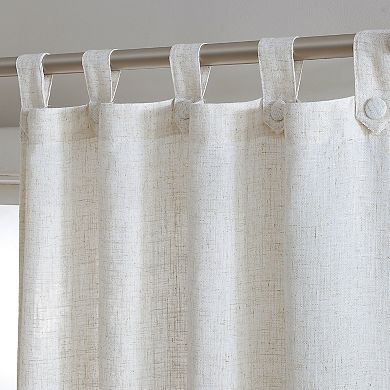 Beatrice Home Fashions Monroe Light Filtering Button Top Set of 2 Window Curtain Panels