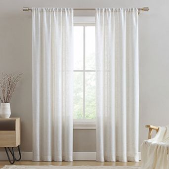 Beatrice Home Fashions Monroe Light Filtering Pole Top Set of 2 Window Curtain Panel Set