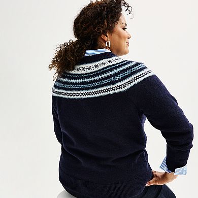 Plus Size Croft & Barrow® Knit Crewneck Sweater