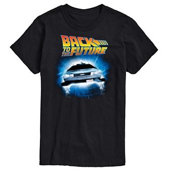 Big & Tall Back To The Future Logo And Delorean Graphic Tee