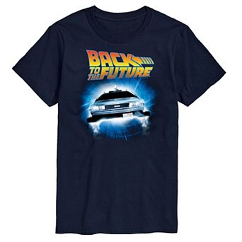Big & Tall Back To The Future Logo And Delorean Graphic Tee
