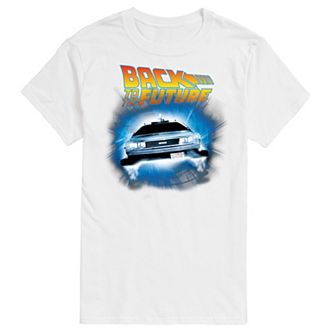 Big & Tall Back To The Future Logo And Delorean Graphic Tee
