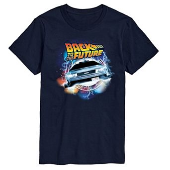 Big & Tall Back to the Future Time Traveling Delorean Graphic Tee