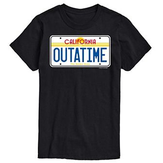 Big & Tall Back to the Future "Outatime" License Plate Graphic Tee