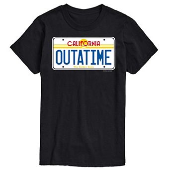 Big & Tall Back to the Future "Outatime" License Plate Graphic Tee