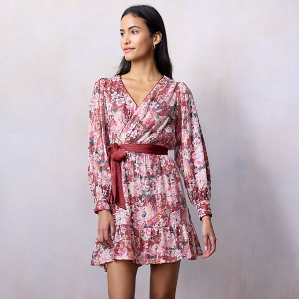 LC Lauren Conrad Dress Up Shop Collection Floral Paillette Top - Women's