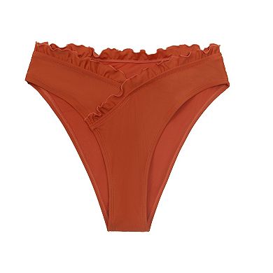 Women's Cupshe Bermuda Bliss Ruffle Edged Hipster Bikini Bottoms