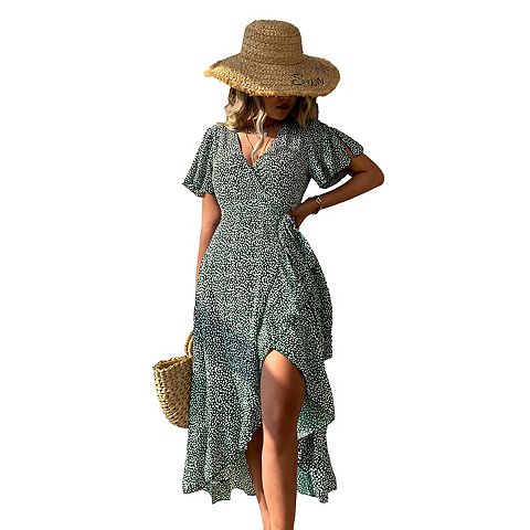 Женские платья Cupshe Women's Cupshe Flared Sleeve V-neck Ditsy Dress