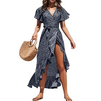 Women's Cupshe Flared Sleeve V-neck Ditsy Dress