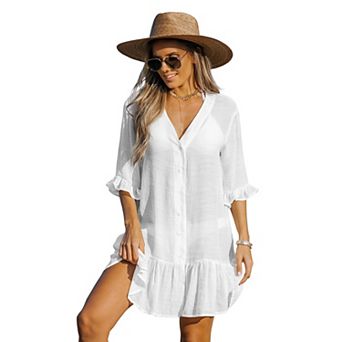 Women's Cupshe Ruffled Swim Cover-Up Dress