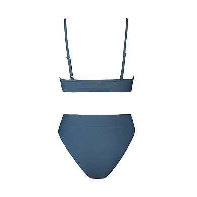 Women's CUPSHE Cutout Bralette & V-Front High Waist Bikini Set