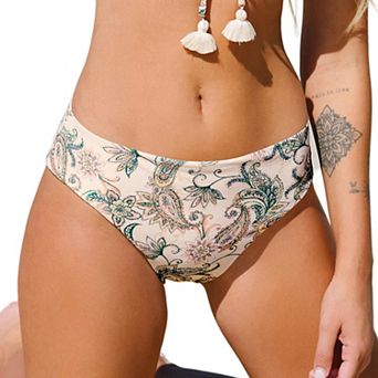 Women's Cupshe Paisley Print Fringe Bralette & Reversible Hipster Bottoms Bikini Set