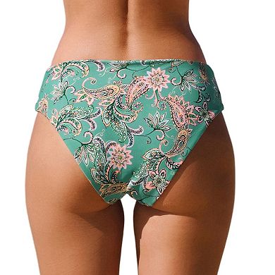 Women's Cupshe Paisley Print Fringe Bralette & Reversible Hipster Bottoms Bikini Set