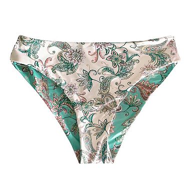 Women's Cupshe Paisley Print Fringe Bralette & Reversible Hipster Bottoms Bikini Set