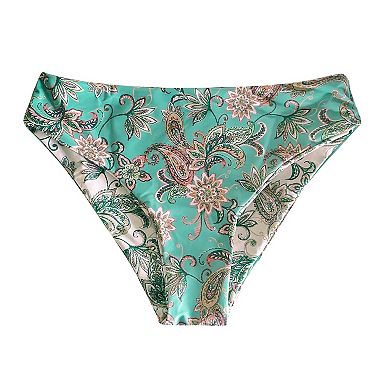 Women's Cupshe Paisley Print Fringe Bralette & Reversible Hipster Bottoms Bikini Set