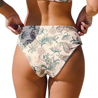 Women's Cupshe Paisley Print Fringe Bralette & Reversible Hipster Bottoms Bikini Set