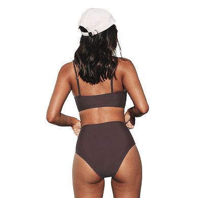 Women's Cupshe V-Neck Wrap Twist Top & High Waisted Bottoms Bikini Set