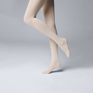 Women's Simply Vera Vera Wang Cable Knit Fleeced Lined Tights
