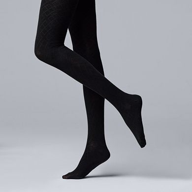 Women's Simply Vera Vera Wang Diamond Cotton Sweater Tights