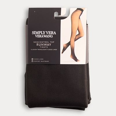 Women s Simply Vera Vera Wang Fleece Lined Illusion Sheer Tights