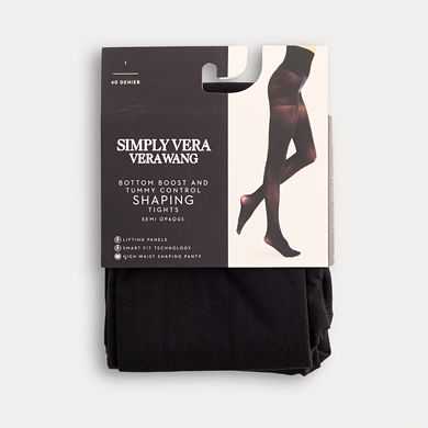 Women's Simply Vera Vera Wang Semi-Opaque 40D Bottom & Tummy Shaping Tights