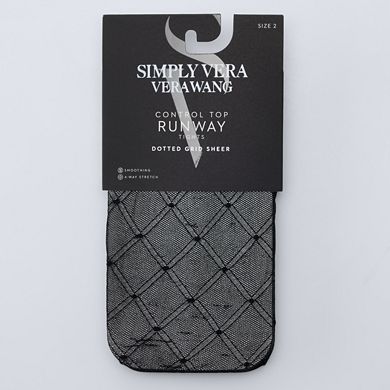 Women's Simply Vera Vera Wang Sheer Opaque 30D Grid Dot Tights