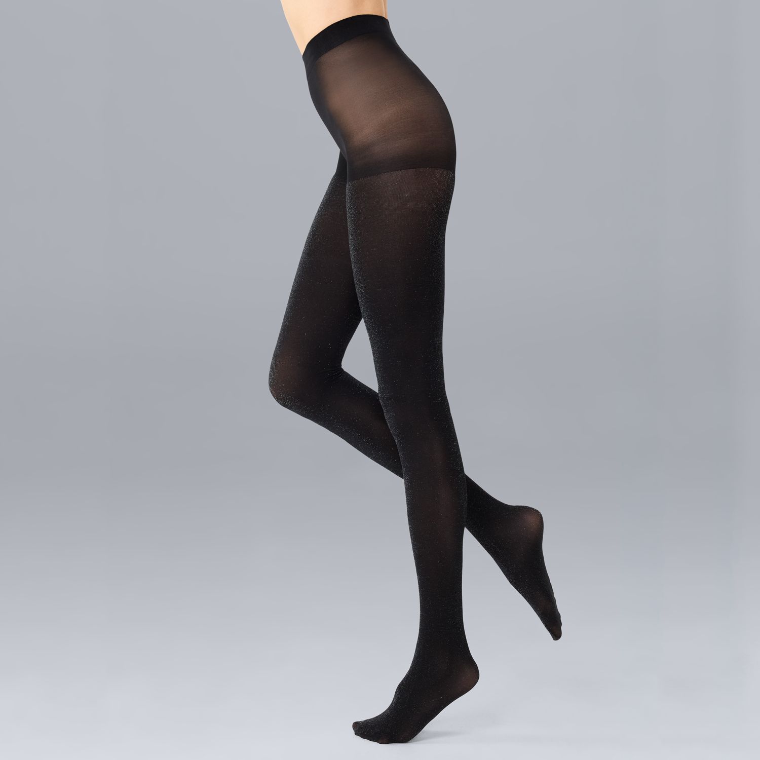 Hanes Perfect Tights with Compression Diamond and Control Top Black S  Women's 