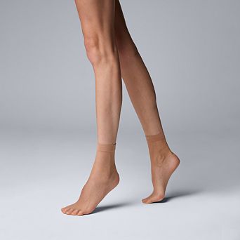 Women's Simply Vera Vera Wang Sheer Opaque 20D Anklet Tights