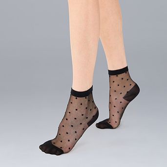 Women's Simply Vera Vera Wang Sheer Opaque 20D Dot Anklet Tights