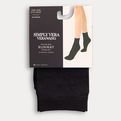Women's Simply Vera Vera Wang Semi-Opaque 30D Diamond Anklet Tights