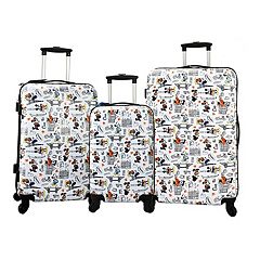 Disney Ful Textured Minnie Mouse Hard Sided 3 Piece Luggage Set