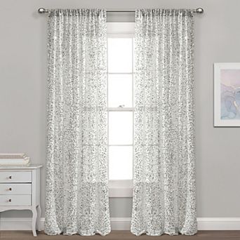 Lush Decor Ballgown Glam Sparkle Sequins Single Window Curtain Panel