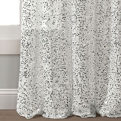 Lush Decor Ballgown Glam Sparkle Sequins Single Window Curtain Panel