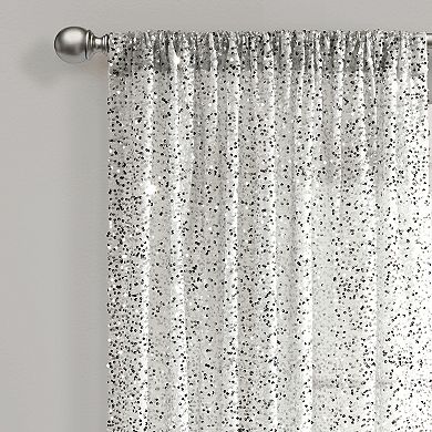Lush Decor Ballgown Glam Sparkle Sequins Single Window Curtain Panel