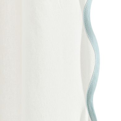 Lush Decor Coastal Chic Scallop Edge Set of 2 Window Curtain Panels