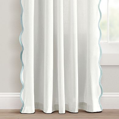 Lush Decor Coastal Chic Scallop Edge Set of 2 Window Curtain Panels
