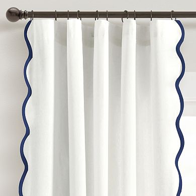 Lush Decor Coastal Chic Scallop Edge Set of 2 Window Curtain Panels